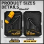 Heat-Treated Steel Allen Wrench Set 31-Piece SAE and Metric Hex Keys Black-Oxide Finish Torque Handle High Leverage Long and Short Keys Easy Organization