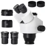 Trinocular Head 3.5X-100X Simul Focal Continuous Zoom Stereo Microscope WF10X/22mm Eyepiece For Phone PCB CPU Soldering Repair