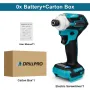 Powerful Brushless Power Impact Driver with High Torque 588N.M Compact Design LED Lights Mak 18V Battery Compatible Ideal for Home DIY and Hardware Projects