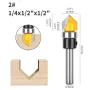 6MM 6.35mm 1/4 Inch Shank 90 Degree V Shape Router Bit 1/2 Inch 12.7mm Cutting Diameters Carbide CNC Engraving V Router Bit for Signmaking / Lettering / Woodworking Door Carving