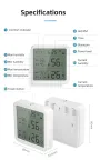 Smart Wireless Temperature Humidity Sensor with Advanced Bluetooth/WiFi Technology Adjustable Modes Low Power Consumption Ideal for Remote Home Monitoring and Smart Home Automation