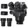 Trinocular Head 3.5X-100X Simul Focal Continuous Zoom Stereo Microscope WF10X/22mm Eyepiece For Phone PCB CPU Soldering Repair