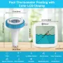 Wireless Pool Thermometer Floating 200ft Range Digital Indoor Outdoor Temperature Humidity Monitor 3 Channels High Precision Sensor Backlit Display