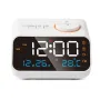 Multi-Functional LED Voice Control Clock Hygrometer FM Radio Dual Alarms Adjustable Brightness Temperature Humidity Display USB Charging