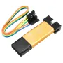 Geekcreit? 3.3V 5V XTW ST-LINK V2 STM8 / STM32 シミュレータプログラマーダウンローダーデバッガー 500MAヒューズ短絡保護アルミ合金Uディスクシェル 20cmデュポンワイヤー付き