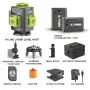 LFINE 4D 16 Line Green Laser Level Class II 515nm Self-Leveling ±1mm at 7m 30M Range 1200mAh Batteries Multi-Purpose Tripod