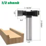 LAVIE 12mm 1/2 Inch Shank 3 Flutes CNC Spoilboard Surfacing Router Bit Carbide Slab Flattening Router Bit Wood Milling Cutter Planer Tool with 1-15/16\/49mm Cutting Diameter
