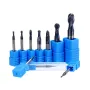 Drillpro R0.5-R5mm Ball Nose Tungsten Carbide End Mill Cutter HRC55 TiAlN Coating End Milling Cutter CNC Tool