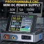 FNIRSI DPS-150 Laboratory DC Power Supply CNC Adjustable 30V 5A 150W Digit Display Mini Portable Regulator Switching Power Supply
