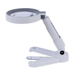 Portable 18LED Touch Switch Folding 5x 11x Magnifying Glass for Precision Measurement and Repair with Detachable Handheld Desktop and Charging