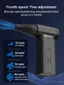 Mini Turbo Fan 130,000PM Peak 35 m/s Wind Speed 2000mAh Battery 4 Speed Settings Cordless Powerful Hair Dryer and Dust Remover
