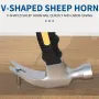 Mini Ramshorn Hammer Carbon Steel 160mm Lightweight Ergonomic Handle Multifunctional Portable Carpentry Window Breaking Hand Tool