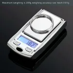 1PCS 0.01g Accuracy Mini Electronic Digital Pocket Scale 100g 200g Key Style Portable Precision Weighing LCD Backlit Display For Jewelry Gold Sterling Jewelry Herb Food