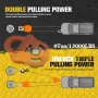 6 Ton Heavy Duty Winch Pulley Block Max Load 13000lbs Steel Cable Synthetic Rope Compatible Truck Tractor ATV UTV Outdoor Rescue Tree Stump Removal
