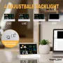 Wireless Indoor Outdoor Weather Station VA Color Screen Temperature Humidity Sensor 500 Feet Range Adjustable Backlight Dual Power Calendar Clock Moon Phase