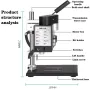 200W 775 DC Motor Desktop Mini Bench Drill EU Plug Adjustable Speed Home Punching Drilling Machine Woodworking Metal Plastic Drilling