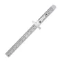 Flexible 6 Inch 15 cm Stainless Steel Pocket Ruler with Metric and Imperial Scale Detachable Clip Conversion Table Clear Graduation