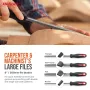 HI-SPEC 16/17 Piece Metal File Set Premium Grade T12 Drop Forged Alloy Steel Triangle/Half-round/Flat/Round Large File and 12pcs Needle Files