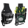 9 Pocket Electrician Tool Bag 600D Nylon Fabric Waist-Hanging Reinforced Edges Versatile Utility Pouch for Professionals