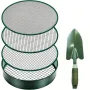 Soil Sifter Gardening Compost Sieve 4 Interchangeable Meshes Sand Rocks Dirt Shovel 30cm 11.8in High-Quality Soil Preparation