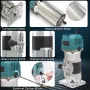 Electric Trimmer Wood Router 800W 30000RPM with 15 Tungsten Carbide Router Bits High Precision Transparent Base for Woodworking Grooving Trimming Carving