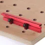 2 Pack T-Track Hold Down Clamp 19mm/20mm Desktop Dog Hole Aluminum Fence Bracket Woodworking Workbench DIY Right Angle Assistance Connecting Table Peg