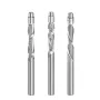 1/3 peças 6 mm 6,35 mm haste de carboneto sólido rolamento guiado duas ranhuras niveladas fresas de roteador para marcenaria Z06AT3A