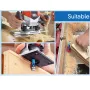 1/4 Inch 6.35mm Shank Nano Blue Coated Carbide Compression Flush Trim Router Bit Top and Bottom Bearing 1/2\ Cutting Diameter for Woodworking Trimming and Slotting