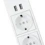 2Pcs Table Socket with 2 USB 2 Sockets Built-in Socket 2-Way Installation Power Strip with 2 Screws for Kitchen Furniture or Worktops Recessed Socket 1.8 Cable16 A/3500 W