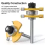 2pcs Router Bit Tool Set With Adjustable 1/4 Inch Shank Wood Milling With 45 Degree Lock Miter Router Bit T Shape 3 Teeth Wood Milling Cutter For Soft And Hard Woods MDF Particle Board Plywood Compact Panel