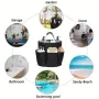 600D Oxford Cloth Tool Organizer Bag 17L Foldable Storage Basket with 6 Compartments Zipper Drawstring Carry Handle for Gardening and Travel