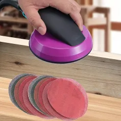 Hand Sander Adjustable Air Intake Dust Extraction System Ergonomic Handle for Smooth Grinding and Polishing Includes 10 Sanding Pads Ideal for Woodworking and DIY Projects.surface Sander Tool
