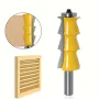 LAVIE 12mm 1/2\ Shank Louver Shutter Style Router Bit Woodworking CNC Carbide Milling Cutter with Bearing Ideal for Decorative Line Carving on Wood