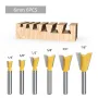 LAVIE 6pcs 6mm 1/4\ Shank Dovetail Joint Router Bit Set 1/4\ 3/8\ 1/2\ 5/8\ 3/4\ 7/8\ Cutting Dia Wood Milling Cutter Tool for Making Boxes Drawers Chests