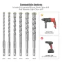 6PCS 10mm Round Shank Tungsten Carbide Twist Concrete & Masonry Drill Bits Set 6mm/8mm/10mm/12mm/14mm/16mm Cutting Diameter for Concrete Stainless Steel Tiles Glass Precision Milling Tool