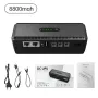 Mini fonte de alimentação ininterrupta DC UPS 5V 9V 12V saída para roteadores e câmeras, bateria de reserva de 18W, 10400mAh, plugue UE/EUA
