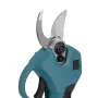 VIOLEWORKS 21V Brushless Pruning Shears with 1500mAh Battery and European Charger in Blue and Black - Compact Plastic Case with CE Label and 30mm Opening.