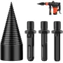 4PCS 32mm Black With Replaceable Handle Firewood Drill Bit Hand Electric Drill Electric Hammer Machine With Round Handle Square Handle Electric Tools For Broken Wood
