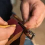 Single Gourd Awl Handwork Sewing Awl Log Color Wooden Handle 4.53\ x 0.98\ Polished Surface for Leather Punching and DIY Projects