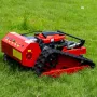 HT-550B Remote Controlled Lawn Mower 550mm 9ph Cutting Width Adjustable Height Gasoline Engine 45 Degree Inclination Long Range Precision Ground Trimming Tracks Large Area Mowing
