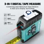 MiLESEEY DT20 Laser Tape Measure Digital Tape 40m/130FT Laser Distance Meter Waterproof High Accuracy Rechargeable Dual Mode Area Volume Measuring Pythagorean Mode Portable Lightweight