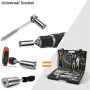 Universal Socket Adapter Set Perfect for Ratchet Wrench and Electric Drill - Adjustable Gadget Features Strong Chrome Steel Material Fits Standard 1/4\-3/4\ Metric 7mm-19mm Nuts Ideal Gift for Handy Men