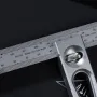 BRIDGE CITY TOOL WORKS DS-6v2 Double Square Metric Stainless Steel Right Angle 6in Sliding Square Ruler with PVD Coating High Precision Laser Etched Dual Direction Reading