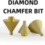 M10 M14 Thread Diamond Brazed Chamfering Bit 38mm 50mm Beveling Hole Opener for Marble Tile Quartz 50 Grit for Angle Grinder