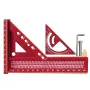 JIGHOLE 3D Multi-Angle Framing Square Measuring Ruler Adjustable 0-180 Degree Protractor Aluminum Alloy Anodized Surface Carpenter Triangle Ruler Measurement Tool Marker