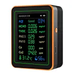 ZN-MT22 12-in-1 Air Quality Monitor AQI CO2 CO Formaldehyde TVOC PM2.5 PM10 Temperature Humidity TFT Screen 1200mAh Battery High-Precision Sensors
