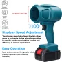 Turbo Fan 1000W Handheld Cordless Fan with Dual Motor Options High-Speed Blowing Power Compatible with 18V Battery for Car Cleaning and Industrial Use