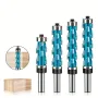 Spiral Flush Trim Router Bit Set With Double Bearings 1/2in 12mm Shank Blue Precision Woodworking Tool For Smooth Edge Cutting