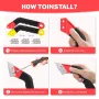 Grout Removal Tool Kit 11 Pieces Alloy Steel Angled Head Ergonomic Handle Diamond Style Blades Tile Gap Cleaning Repair Grout Scraper