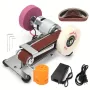 Electric Belt Sander Grinder Grinding Machine for Woodworking Mini Belt Sander and Knife Sharpener Dual Function Ideal for Woodworking Metal DIY Projects
